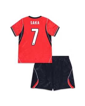 Billige Fotballdrakt England Bukayo Saka #7 Replika Bortedraktsett Barn VM 2026 Kortermet (med bukser)